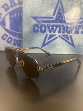 DEZI Black Frame Brown Lens Aviator Sunglasses